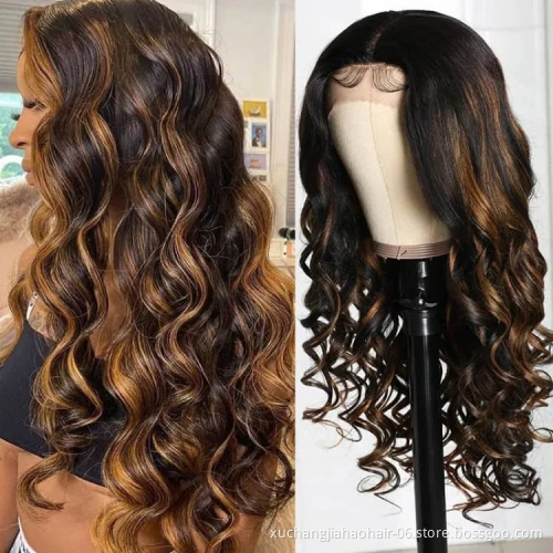 wholesale hot sell p4/27 woman hair virgin brazilian piano color human hair wigs